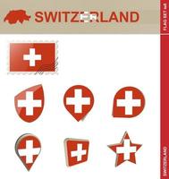set di bandiere svizzere, set di bandiere vettore