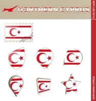 set di bandiere di cipro settentrionale, set di bandiere vettore
