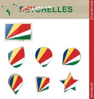 set di bandiere delle seychelles, set di bandiere vettore