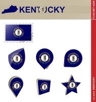 set di bandiere del kentucky, set di bandiere vettore