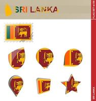 set di bandiere dello sri lanka, set di bandiere vettore