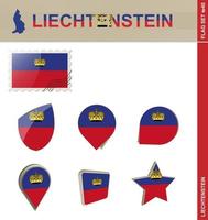 set di bandiere del liechtenstein, set di bandiere vettore