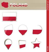 set di bandiere della polonia, set di bandiere vettore