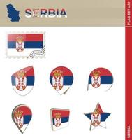 set di bandiera della serbia, set di bandiera vettore
