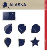 set di bandiere dell'alaska, set di bandiere vettore