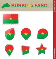 set di bandiere del burkina faso, set di bandiere vettore