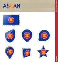 set di bandiere dell'ASEAN, set di bandiere vettore