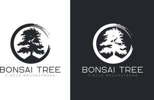 modello vettoriale di progettazione del logo dell'albero dei bonsai