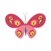 farfalla rosa colorata. insetti volanti esotici. illustrazione vettoriale