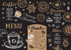 menù del caffè. menu del ristorante del bar, design del modello. volantino alimentare. vettore