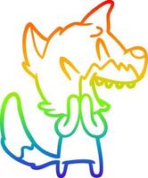 arcobaleno gradiente linea disegno ridere volpe cartone animato vettore