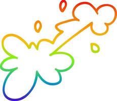 arcobaleno gradiente linea disegno cartone animato fango splat vettore
