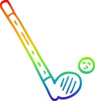 arcobaleno gradiente linea disegno cartone animato golf club vettore