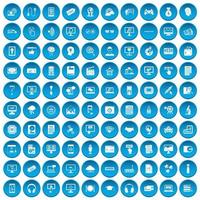 100 icone del sito Web impostate in blu vettore