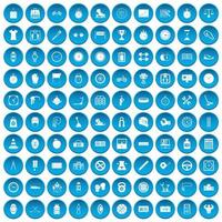 100 icone del cronometro impostate in blu