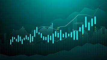 business candle stick grafico grafico del trading di investimenti nel mercato azionario su sfondo blu. punto rialzista, tendenza al rialzo del grafico. disegno vettoriale di economia