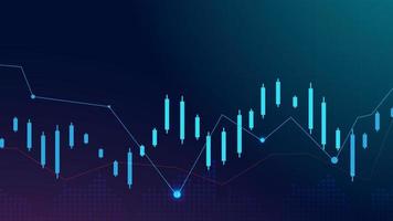 business candle stick grafico grafico del trading di investimenti nel mercato azionario su sfondo blu. punto rialzista, tendenza al rialzo del grafico. disegno vettoriale di economia