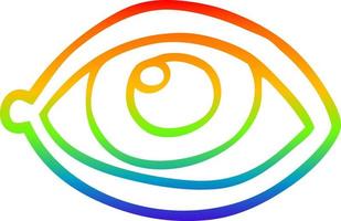 arcobaleno gradiente linea disegno cartone animato sguardo fisso vettore