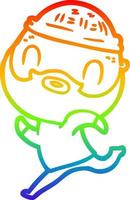 arcobaleno gradiente linea disegno cartone animato uomo barbuto vettore