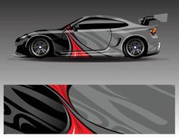 adesivo in vinile per auto con grafica vettoriale. disegni grafici a strisce astratte per veicoli da corsa vettore