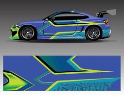 adesivo in vinile per auto con grafica vettoriale. disegni grafici a strisce astratte per veicoli da corsa vettore