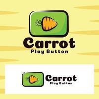 illustrazione di arte del pulsante di riproduzione di youtube della carota vettore