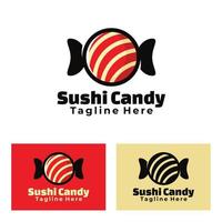 illustrazione di logo di arte della caramella di sushi vettore