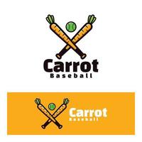 illustrazione di arte di logo di baseball della carota vettore