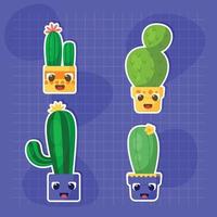 simpatico adesivo con cactus vettore