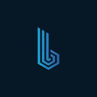 lettera iniziale astratta bo logo in colore blu isolato su sfondo blu scuro applicato per il logo della piattaforma influencer adatto anche per i marchi o le aziende che hanno il nome iniziale ob vettore