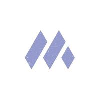 lettera iniziale astratta m logo di colore viola isolato su sfondo bianco richiesta per stampa su richiesta logo aziendale adatto anche per i marchi o aziende che hanno lo stesso nome iniziale vettore