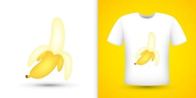 banana su camicia bianca. illustrazione vettoriale