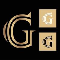 lettera g oro logo vettore libero