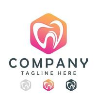 design del logo colorato dentale vettore