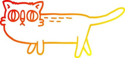 caldo gradiente disegno cartone animato gatto divertente vettore