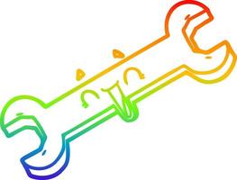 arcobaleno gradiente linea disegno cartone animato ridendo chiave vettore