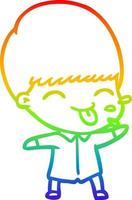 arcobaleno gradiente linea disegno divertente cartone animato ragazzo vettore