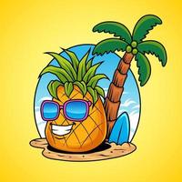 cartone animato di ananas estivo