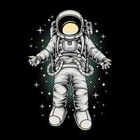 astronauta che fluttua nello spazio vettore
