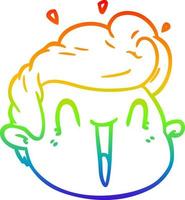 arcobaleno gradiente linea disegno cartone animato volto maschile sorpreso vettore