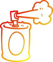 latta di vernice spray per cartoni animati con disegno a linea a gradiente caldo vettore