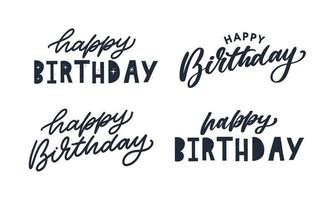 buon compleanno lettering banner di testo, colore nero. illustrazione vettoriale. vettore