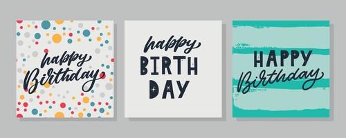 buon compleanno lettering banner di testo, colore nero. illustrazione vettoriale. vettore