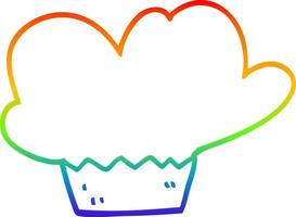 Muffin del fumetto di disegno a tratteggio sfumato arcobaleno vettore