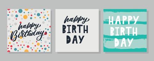 buon compleanno lettering banner di testo, colore nero. illustrazione vettoriale. vettore