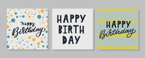 buon compleanno lettering banner di testo, colore nero. illustrazione vettoriale. vettore