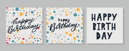 buon compleanno lettering banner di testo, colore nero. illustrazione vettoriale. vettore