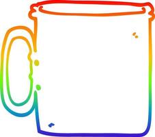 arcobaleno gradiente linea disegno cartone animato campeggio tazza di caffè vettore