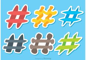 Vettori di icone colorate Hashtag