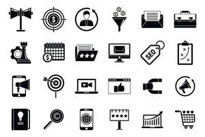 set di icone di remarketing del prodotto, stile semplice vettore